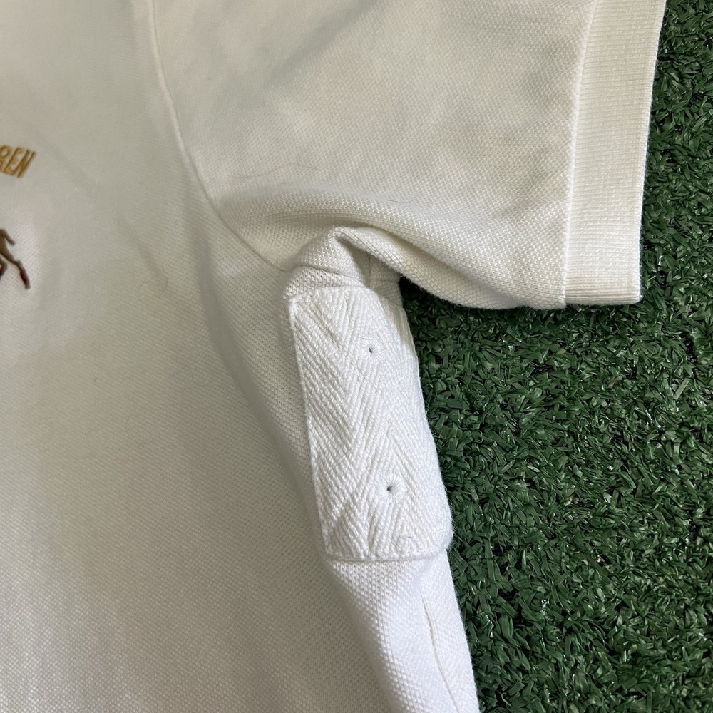 Polo Ralph Lauren Custom Fit Triple-Pony Stampede Mesh Polo Shirt Size XL White - Picture 7 of 10